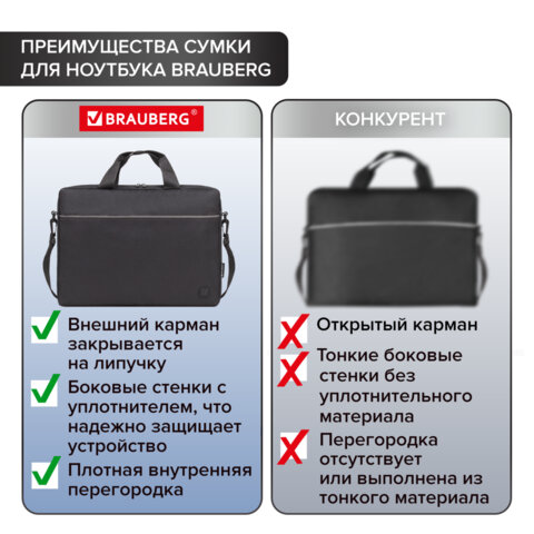 Сумка деловая BRAUBERG, 29х40х7 см, 272604