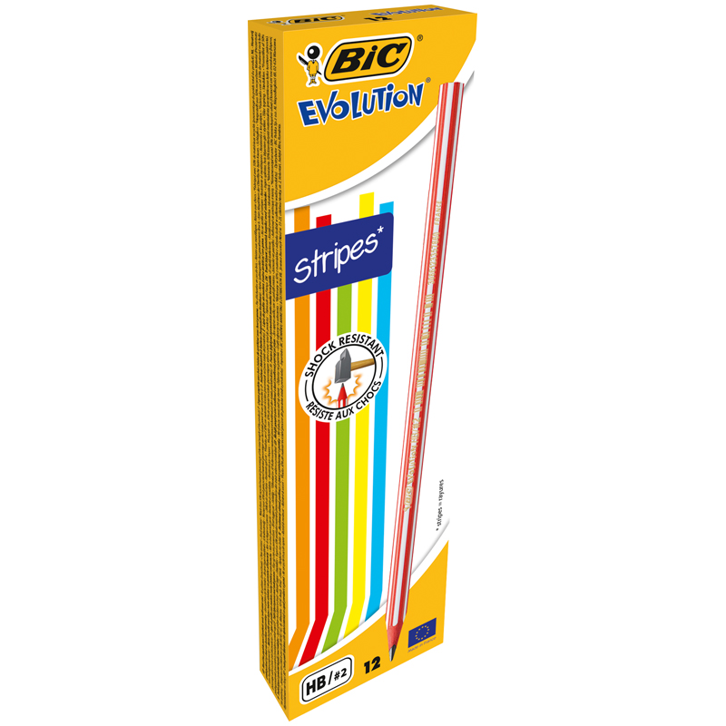 Карандаш ч/г Bic "Evolution Stripes" HB, заточен., пластиковый — изображение 2
